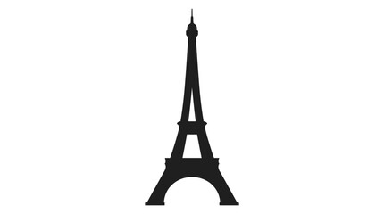 Naklejka premium Eiffel Tower Black Silhouette Icon.