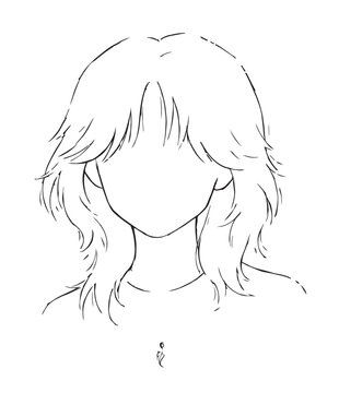 Faceless Manga Character Base with Shaggy Hairline Art