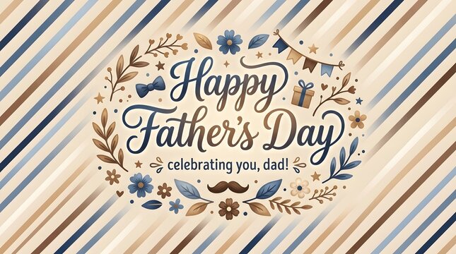 Father's Day Greeting Card with Floral Design