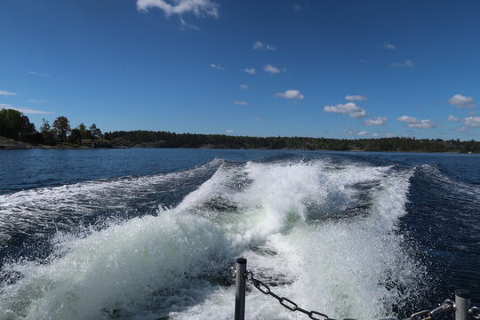Boat Tour Through the Stockholm Archipelago on a Sunny Summer Day, Sweden