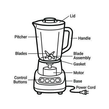 Kitchen Blender Appliance Parts Diagram