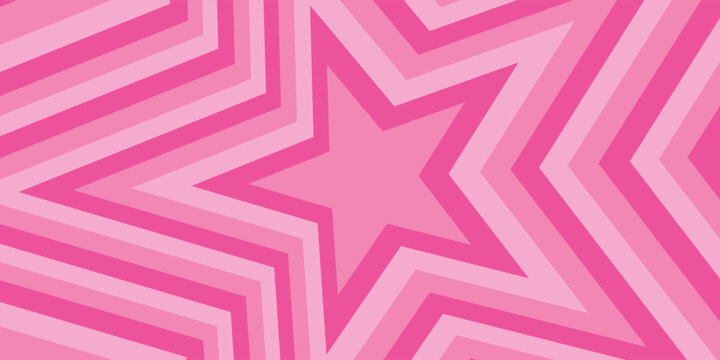 groovy psychedelic pink star background, hot pink repeated stars pattern, vector illustration