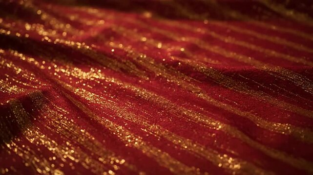 Red and Gold Glitter Fabric Background for Luxury Packaging, Festive Decor, Party Invitations, and High-End Fashion Design