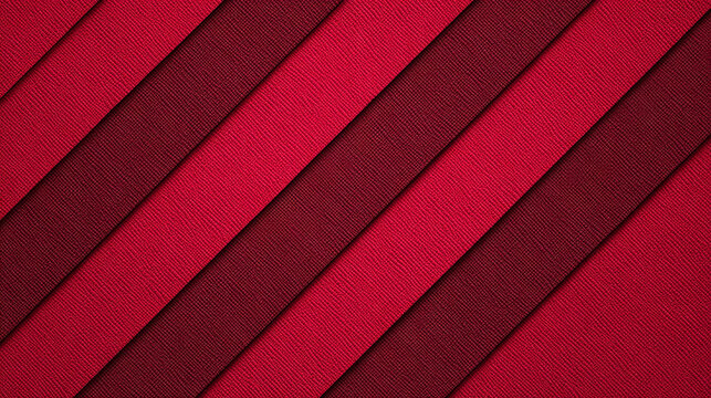 Geometric pattern of red and dark maroon diagonal fabric stripes with material, diagonal