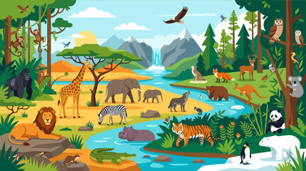 Wildlife animals in natural habitat. © nels