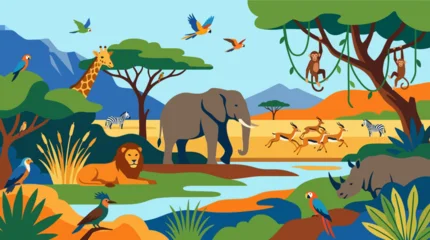Fototapeten Zoo Wildlife animals in natural habitat.  © nels