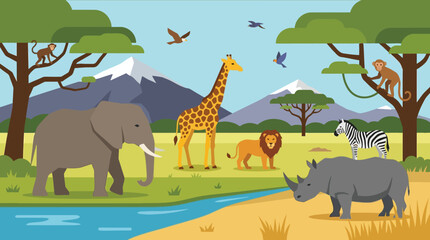 Wildlife animals in natural habitat. © nels