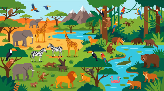 Wildlife Animals in Natural Habitat.