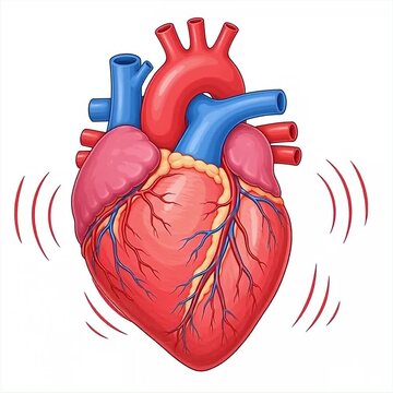 vector image of a beating heart
