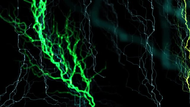 High voltage electricity discharging against a dark background