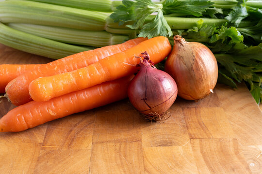 fresh vegetables on a wooden table