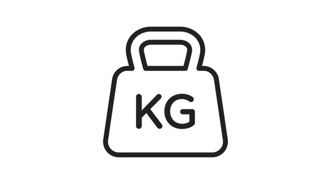 Kilogram weight scale icon simple black line silhouette measurement mass metric graphic
