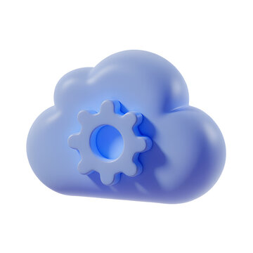 3D cloud computing with settings gear