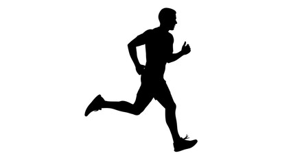 Fototapeta premium Black Silhouette Vector Illustration Isolated on White Background Running Man Silhouette, Athletic Vector Icon, Fitness Illustration, Sports Graphic isolated on White Background EPS Vactor