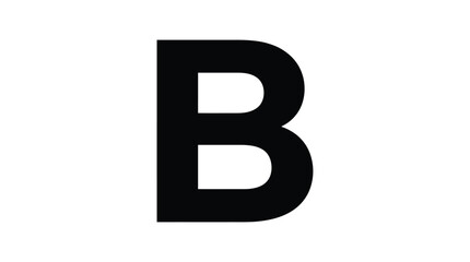 Letter b bold sans serif typeface black silhouette on white background alphabet © Redwen Studio