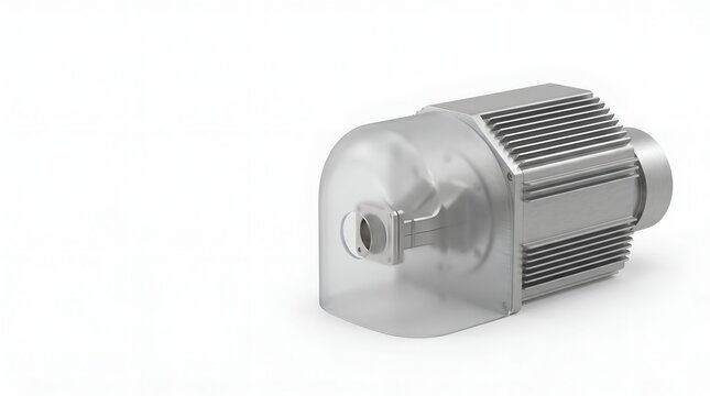 Realistic 3D dual polarity C Band satellite LNB on white background