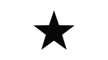 Obraz premium Five pointed star shape against a white background a black silhouette five pointed