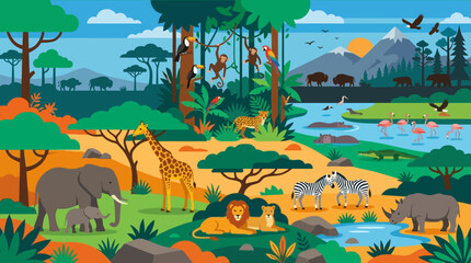 Wildlife animals in natural habitat. © myle