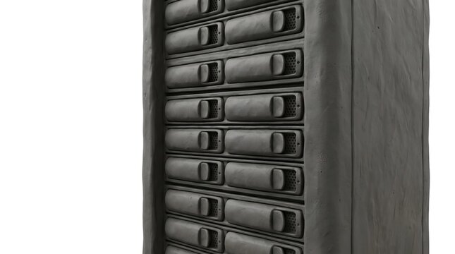 3D clay style render of SAN storage array cabinet