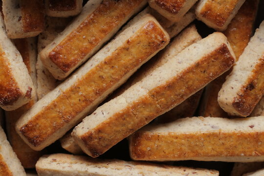Nuts biscuits close up studio shot over