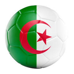 Fototapeta premium Algeria flag football soccer ball 3d transparent background