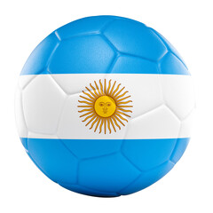 Fototapeta premium Argentina flag soccer ball 3d isolated