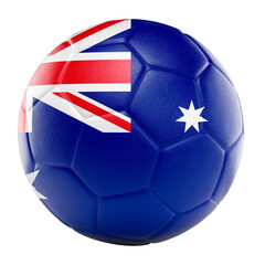 Australia flag soccer ball 3d isolated