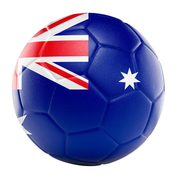 Australia flag soccer ball 3d isolated