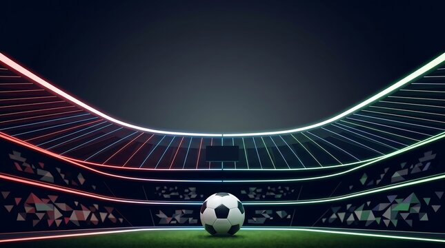 Modern arena-inspired football graphic featuring colorful celebration effects and versatile copy area.