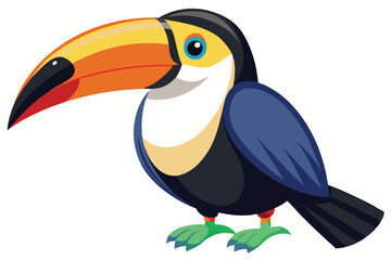 Obraz premium toucan silhouette line art vector on white background
