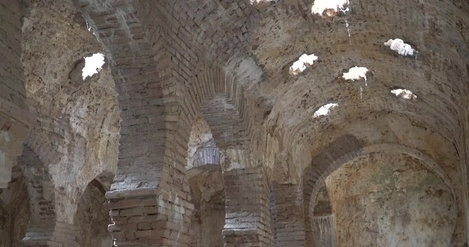 The Arabic baths of Ronda from the 13th to 14th centuries in Spain.