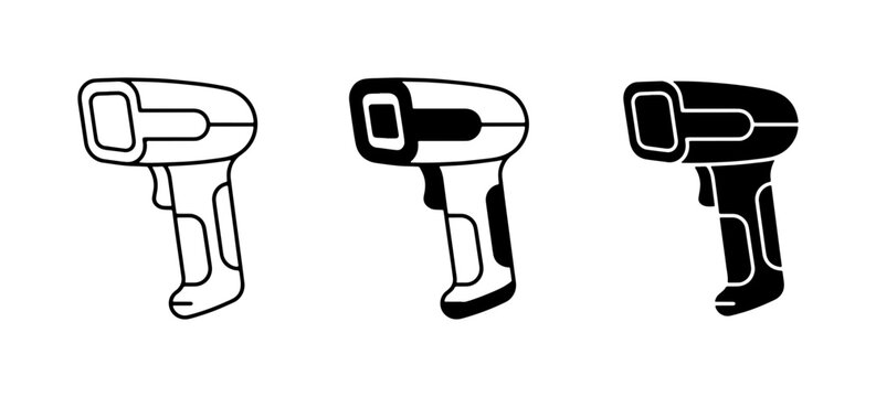 Barcode Scanner Icons, Retail Technology, Point of Sale Equipment, Data Capture Devices
