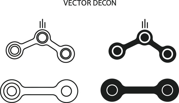 Biomechanical joint designs vector illustration set for engineering and sci fi graphics