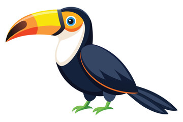 Obraz premium toucan silhouette line art vector on white background