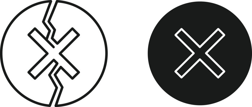 Phillips head screw icons black and white line art set