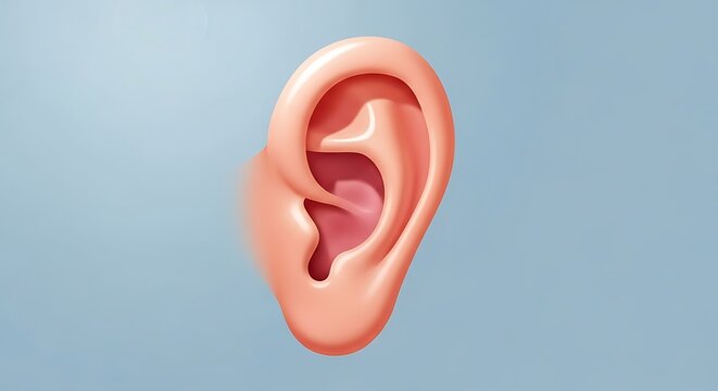 Human ear anatomy close-up view.