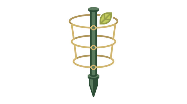 Green metal plant tree stake holder.