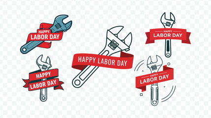 Labor day greeting with tool icons © SilhouetteNest