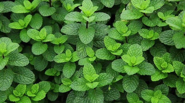 Mint plant grow at vegetable garden