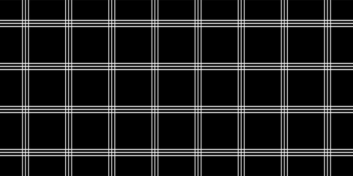 Black white check fabric texture simple seamless pattern. Vector illustration.