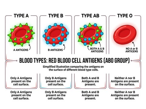 Blood types and red blood cell antigens abo group