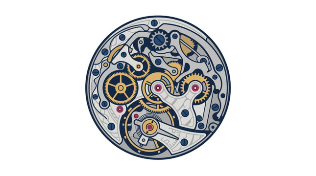 Intricate Mechanical Watch Movement Parts.