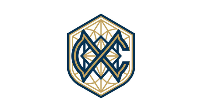 Geometric Patterned Logo Design Element.