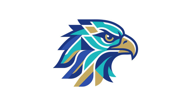 Vibrant Stylized Eagle Head Illustration Closeup.