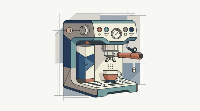 Coffee Machine With Cup Inside.