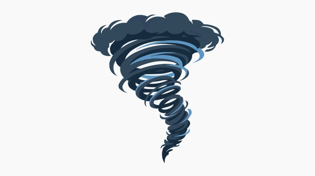 A swirling vortex of dark clouds forms a powerful tornado, representing natural disaster and destructive weather.