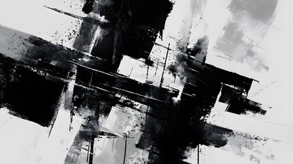 Obraz premium Clean white background with bold black abstract accent 