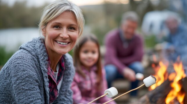 Joyful Moments by the Campfire: A Family Experience of Roasting Marshmallows and Creating Lasting Memories in the Great Outdoors
