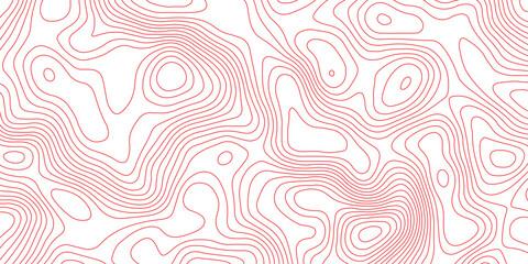 Seamless topography map background with contour curves and elevation lines. abstract terrain relief illustration and geographic cartography pattern design. © Vector Gallery
