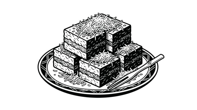 Kue Lapis traditional Indonesian layered cake on plate.